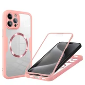 Hibridni Full body ovitek Techsuit ColorVerse 360 MagSafe za iPhone 15 Pro - pink