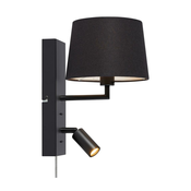 Markslöjd 108595 - LED zidna lampa sa USB prikljuckom COMO 1xE14/40W/230V + LED/3W crna