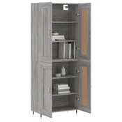 Greatstore Visoka komoda siva sonoma 69,5x34x180 cm inženirski les