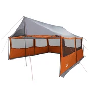 vidaXL vidaXL Družinski šotor s streho Siva in oranžna 450 x 400 x 265 cm, (5000309612)