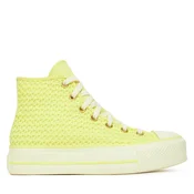Modne superge Converse Chuck Taylor All Star Lift Platform Knit A14967C Rumena