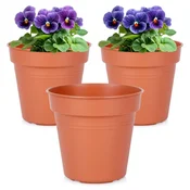 Northix Okrogel plastični vrtni lonec 13 cm 3 kos.