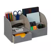 Northix Namizni organizator Linen Look, 6 predelkov, z laneno prevleko, z enim predalom