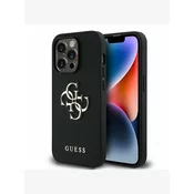 Guess PU Grained 4G Metal Logo Zadní Kryt pro iPhone 13 Pro Black Ovitek za telefon Vijolična