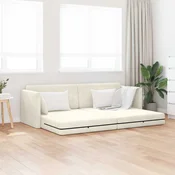 Podni kauc na razvlacenje Krema 213 x 70 x 77 cm Baršun