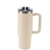Termovka s slamico MIAU - bež, 900 ml