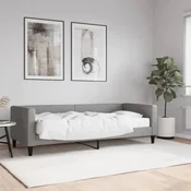 Dnevni krevet s madracem svjetlosivi 80 x 200 cm od tkanine