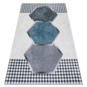 eoshop ANDRE pralna preproga 1863 diamantov, geometrijska protizdrsna - bela/črna ( - Velikost: 80x150 cm)