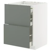 METOD / MAXIMERA Pod.elem.grej.ploca/2front/3fiok, bela/Nickebo mat sivozelena, 60x60 cm