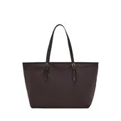 MANGO Nakupovalna torba SAND temno rjava