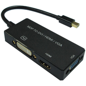 VALUE 12993154 0,1 m Mini DisplayPort DisplayPort + DVI + HDMI Crno