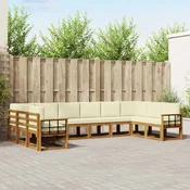 Set vanjskih sofa 10 kom. Prirodna i krem