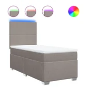 Vidaxl Box spring postelja z vzmetnico taupe 80x200 cm blago