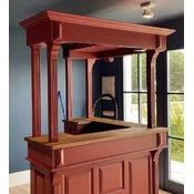 Casa Padrino country style bar counter red/brown 148 x 148 x H. 210 cm - Solid wood counter table - Solid wood bar furniture - Bar furniture country style - Country style furnishings