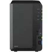 Synology DiskStation DS223, Tower, 2-bays 3.5 SATA HDD/SSD, CPU 4-core 1.7 GHz, 2 GB DDR4 non-ECC, RJ-45 1GbE LAN Port, 3 x USB 3.2 Gen 1 Port, 1.28 kg, 2y - DS223