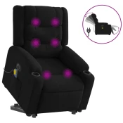 MAISON CHIC Električni masažni naslanjač - Relax naslanjač s funkcijo vstajanja črn, (22061954)