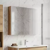 vidaXL Kopalniška ogledalna omara Oreh 103,5 x 15,5 x 70 cm