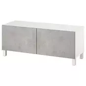 BESTA TV stalaža s vratima, bela Kallviken/Stubbarp/svetlosiva, 120x42x48 cm