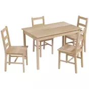 Homestar Jedilna miza komplet 5-delni 118x73x75 cm naravno leseno