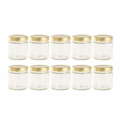 ROOSTERHOME Kozarec za shranjevanje z navojem 410ml zlat 10-set