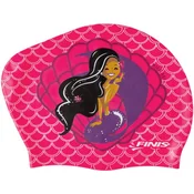 Finis long hair silicone cap print seashell rožnata