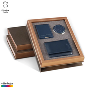 Princ Leather Ženski poklon set, Futrola za kartice novcanik i ogledalce, Teget