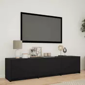 TV ormaric s LED rasvjetom s ladicama Crna 165 x 34 x 40 cm