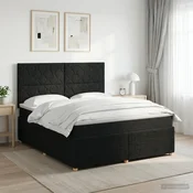 vidaXL Postelja boxspring z vzmetnico Črna 160 x 200 cm Blago