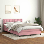 vidaXL vidaXL Box spring postelja z vzmetnico roza 160x220 cm žamet, (21829490)