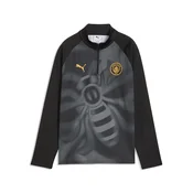 PUMA Manchester City Quarter-Zip Warm-Up Top Youth, Shop, Black/Archive Gold, 7-8Y