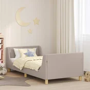 Krevet za djecu s uzglavljem Svjetlosiva 90 x 190 cm Bouclé