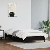 shumee vidaXL Posteljni okvir črne barve 90x190 cm umetno usnje
