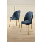 Hanah Home Set stolica Mara, 44x90x42 cm, 6 komada, Antracit-zlatne boje