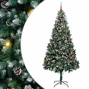 Vidaxl Umestno božično drevo Zelena 210 cm PVC, jeklo in plastika