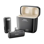 REMAX K13 Bluetooth mikrofon Tip-C, filtar buke + futrola za punjenje, CRNA