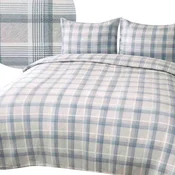 Darymex Bombažna posteljnina 160x200 naravna 100% bombaž modro-siva karo