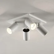 Arcchio žarek Brinja, bel, kvadratni, O 6 cm, 4-krilni, GU10 - Hodnik - Sodobni - Aluminij