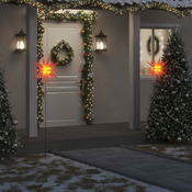 Greatstore Božična svetilka z zemeljsko konico LED zložljiva rdeča 57 cm