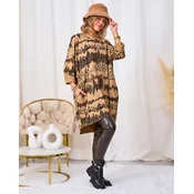 Resti Patterned womens light brown dress