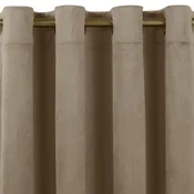 Curtain VILA color beige style classic golden gold metal eyelets velvet 530x175 HOMEDE