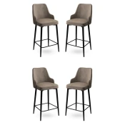 Hanah Home Set 4 barske stolice Enox Kapucino-Crni