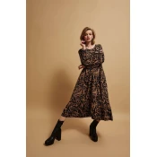 Marisse Patterned Midi Dress