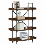 Greatstore Knjižna omara 4-nadstropna rjavi hrast 100x33x145,5 inž. les