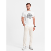 Ombre Clothing Spodnji del trenirke Bela