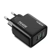 Moxom Kucište punjaca MX-HC178 GaN, USB+Type-C QC 18W PD 45W, Crno