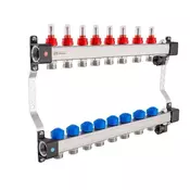 KAN-therm 1316157083 InoxFlow Razdelilnik s pretokomeri in ventili za aktuatorje serije UFST 8 krogov