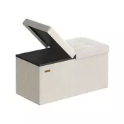 Songmics Shranjevalna klop 38x76x38 cm Bela žamet