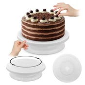 KADAX Vrtljivo stojalo za torto, premer 27 cm, bele barve