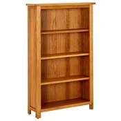 Vidaxl Knjižna omara 4-nadstropna 70x22x110 cm trdna hrastovina