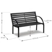 shumee Vrtna klop z naslonjalom 117,5 x 83 x 57 cm Sofotel Luca